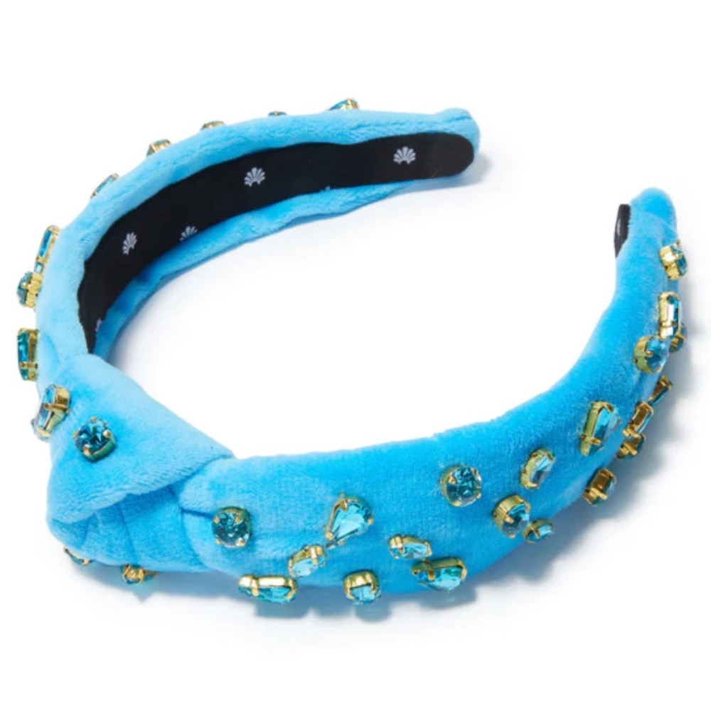 Lele sadoughi velvet slim knotted jeweled candy crystal headband nwt